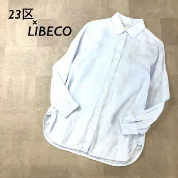 새상품급 23구 x LIBECO 린넨 2WAY 셔츠 긴팔 라이트 블루