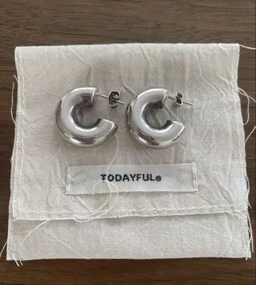 TODAYFUL 실버 후프 귀걸이