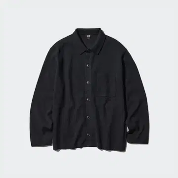 [ 미사용 새상품 ] 밀라노 리브 셔츠 가디건 블랙