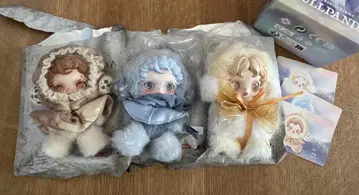 봉제 인형 3개 세트 후드 부착