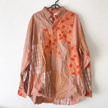 칼 헬무트 KarlHelmut 핑크하우스 셔츠 긴팔 패치워크 꽃무늬