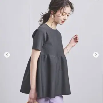 UNITED ARROWS 페플럼 숏 슬리브 니트 반팔 니트