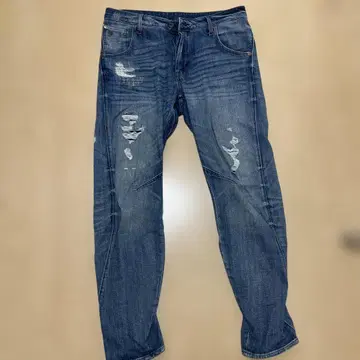 ARC 3D TAPERED 데미지 데님 팬츠