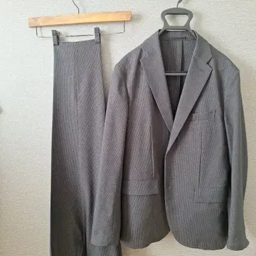 Beauty&Youth 그레이 체크 무늬 수트 2버튼 셋업