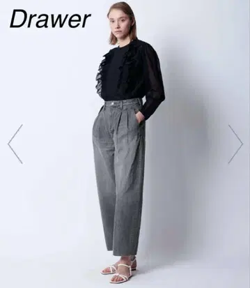 이번 시즌 Drawer 블랙 데님 턱 팬츠 34 드로어