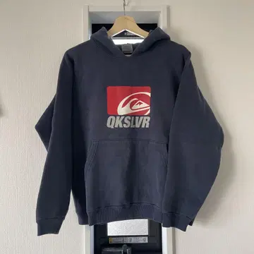 Quiksilver 로고 후드티 네이비 풀오버
