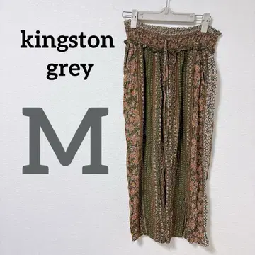 kingston grey [ M ] 꽃무늬 와이드 팬츠 이지 팬츠 귀여운