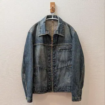 올드 유니클로 집업 데님 자켓 M 00s 구제 의류 90s 좋은 색빠짐