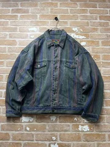 90s STRUCTURE 데님 자켓 G 멀티 스트라이프