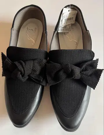리본 포함 블랙 플랫슈즈 26.5cm