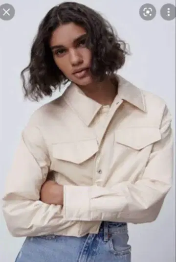 ZARA 자라 숏 기장 블루종 아이보리 XS