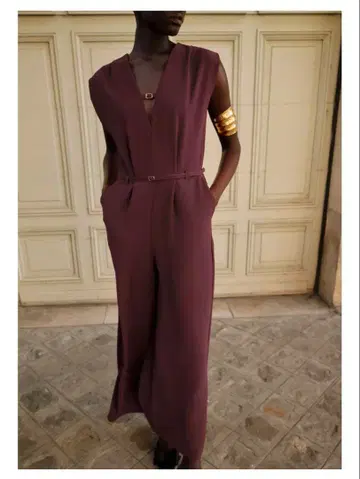 [ ZARA ] 벨트 포함 와이드 레그 점프수트