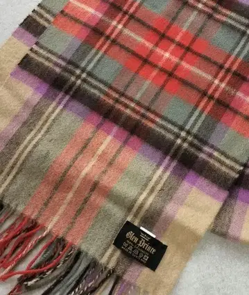 글렌 프린스 머플러 캐시미어 100% Scotland 제 타탄 체크