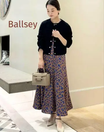 Ballsey 스피어와트 프린트 플레어 슬리브 원피스 34