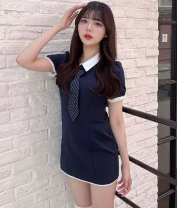 올리브 데 올리브 3way 도킹 미니 원피스 네이비