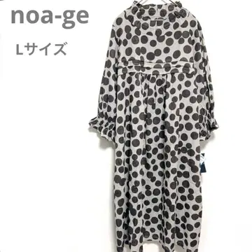 [ 미사용 택 포함 ] noa-ge 노아쥬 도트 무늬 무릎 아래 원피스