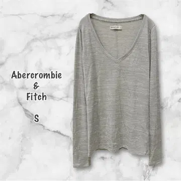 Abercrombie & Fitch 그레이 V넥 긴팔 티셔츠 ( S )