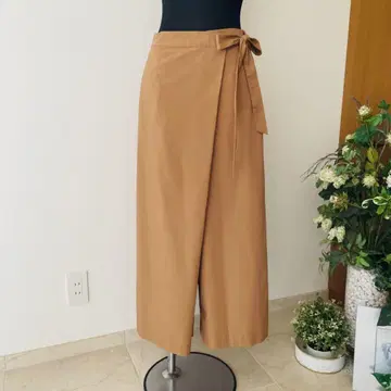가을 컬러 와이드 팬츠 랩 스타일 포켓 포함