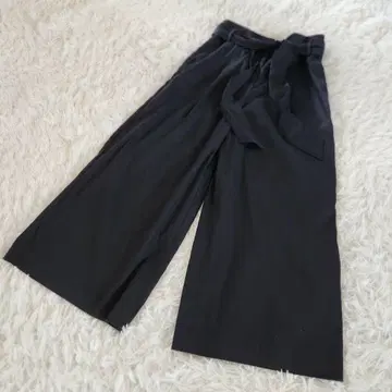 플라스테 PLST 와이드 팬츠 네이비 린넨 린넨 S 블렌드