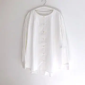 [미착용품] PLST 플라스테 노카라 블라우스 셔츠 화이트
