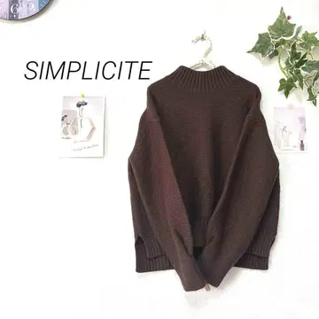 8519-1 SIMPLICITE 하이넥 니트 스웨터 울 혼방 무지