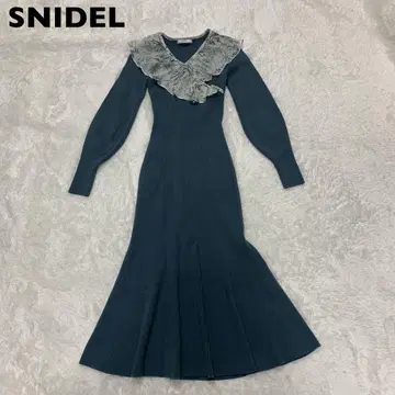 SNIDEL 스나이델 원피스 쉬폰 플리츠 컬러 니트 F