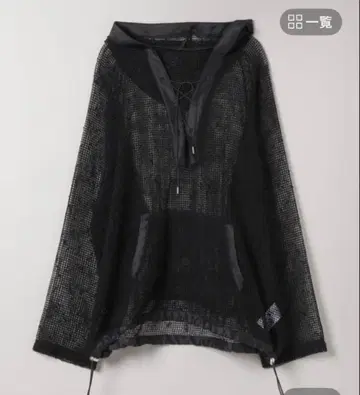 미사용 새상품 JEANASIS 멜란지 메쉬 아노락 후디 후드티