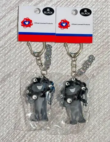 블랙 미야쿠미야쿠 참 포함 입체 키링 PVC 2세트
