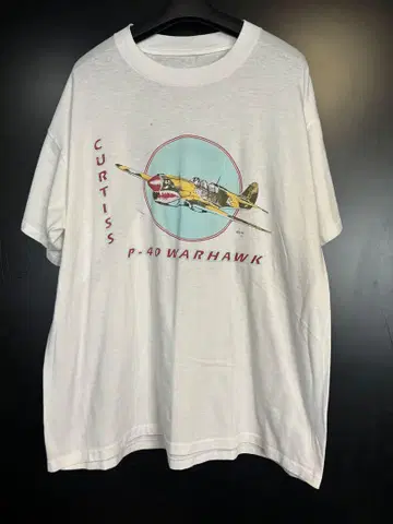 초레어 90'S P-40 워호크 전투기 T셔츠 빈티지