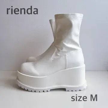 rienda 화이트 웨지솔 부츠 M 스트레치 부츠