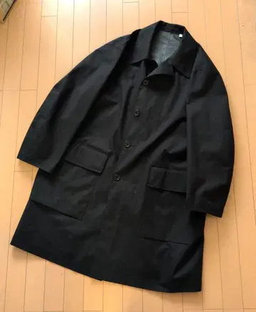 UNIQLO U 블랙 스텐칼라 블록 테크 코트 XXL