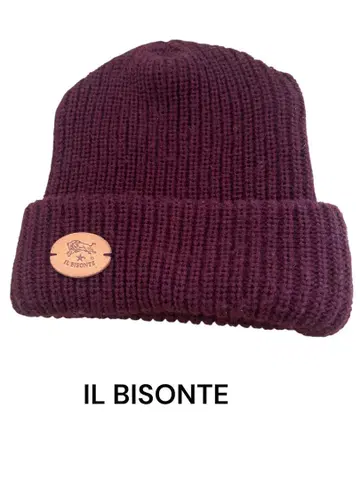 IL BISONTE 니트 모자 새상품급 일비종떼 와인 레드