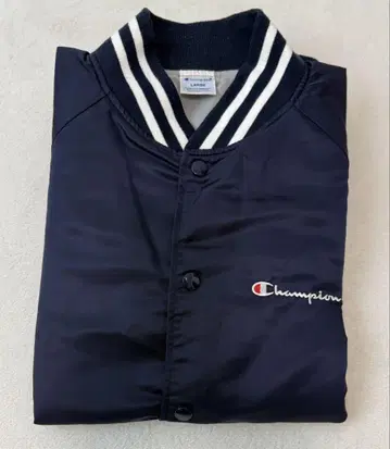 Champion 네이비 바시티 자켓