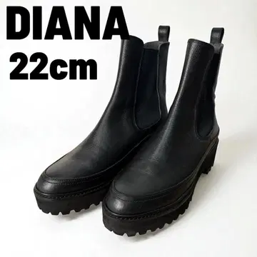 새상품급 [ DIANA ] 사이드 고어 가죽 부츠 22cm 블랙 다이애나