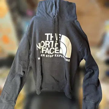 THE NORTH FACE 후드 부착 크롭 후드티 블랙