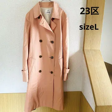 [새상품급] 23구 트렌치코트 핑크 롱 40 여성용 벨트