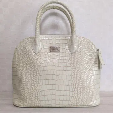 MINTON 크림색 크로커다일풍 핸드백