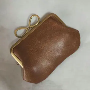 모자 가마구치 지갑 (12cm) 브라운 인조 가죽 가죽 원단 앤티크 조