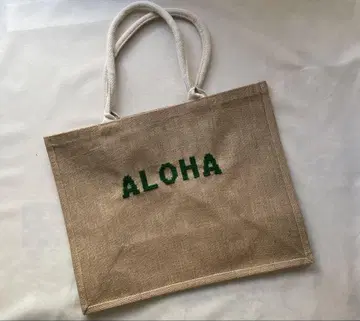 MUJI 주트백 A3 Aloha 자수 에코백