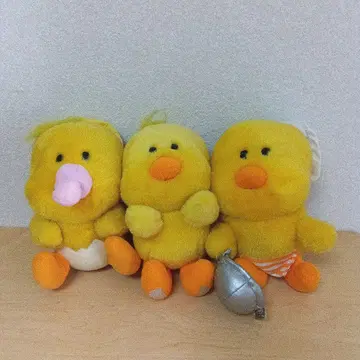 레트로 치킨라면 병아리 봉제 인형 3종 세트