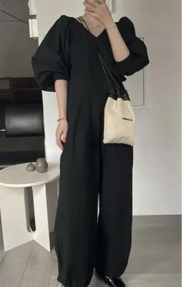 네이처 컬러 퍼프 리넨 콤비네이션