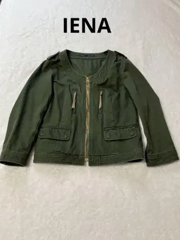 IENA 여성용 노카라 자켓 카키 프리 사이즈 가을/겨울