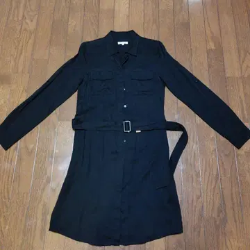 LACOSTE 블랙 긴팔 무릎 기장 원피스 38