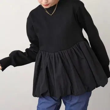 [ 새상품 ] 부즈루드 속기모 페플럼 풀오버 블랙 페플럼