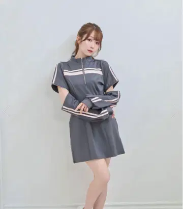 RoseMuse 2way jersey 미니 원피스 그레이
