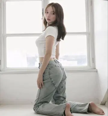 andmary Heart hip denim