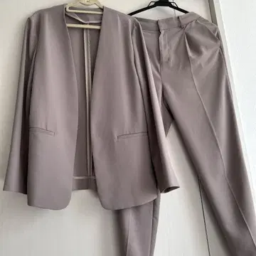 앵커우먼 노카라 냉감 수트 상하의 세트