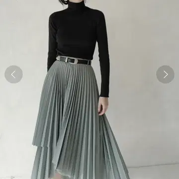CLANE 클라네 WRAP PLEATS SKIRT 롱 플리츠 스커트