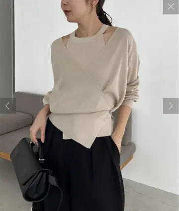 CAPRICIEUX LE'MAGE 탱크 SET 아지메 가디건 베이지