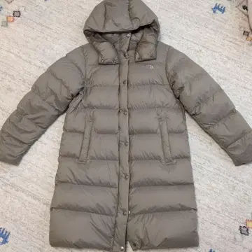 THE NORTH FACE 후드 부착 다운 자켓 브라운